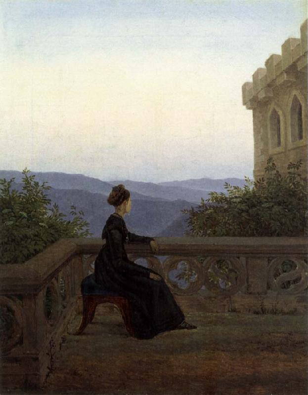 Carl Gustav Carus Woman on the Balcony France oil painting art